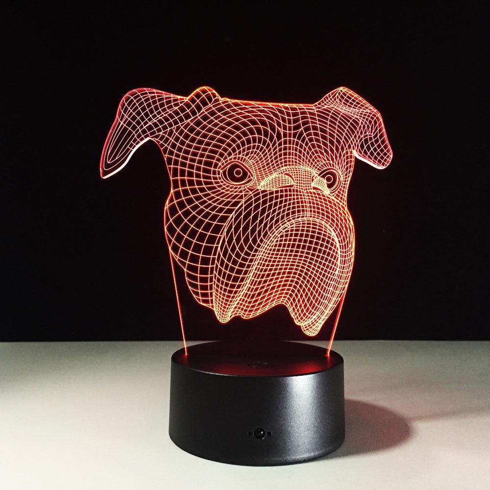 Bulldog Head LED Lamp-3D Optical Lamp