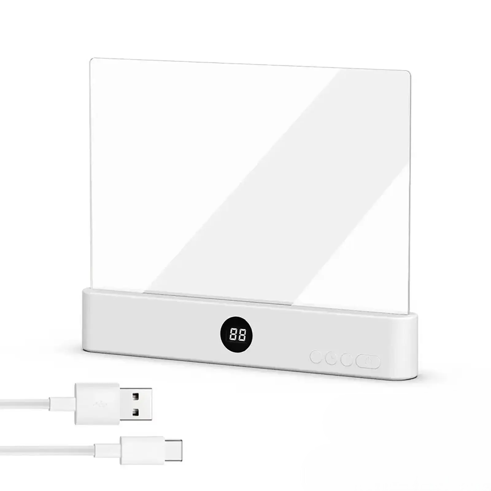 Smart LED Reading Light Book Light Treasure Box Rechargeable Clear LED Flat Reading Light Timer Doodleable Study Lamp