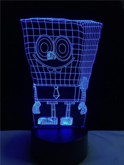 Sponge baby 3D colorful Nightlight lamp - 3D Optical Lamp