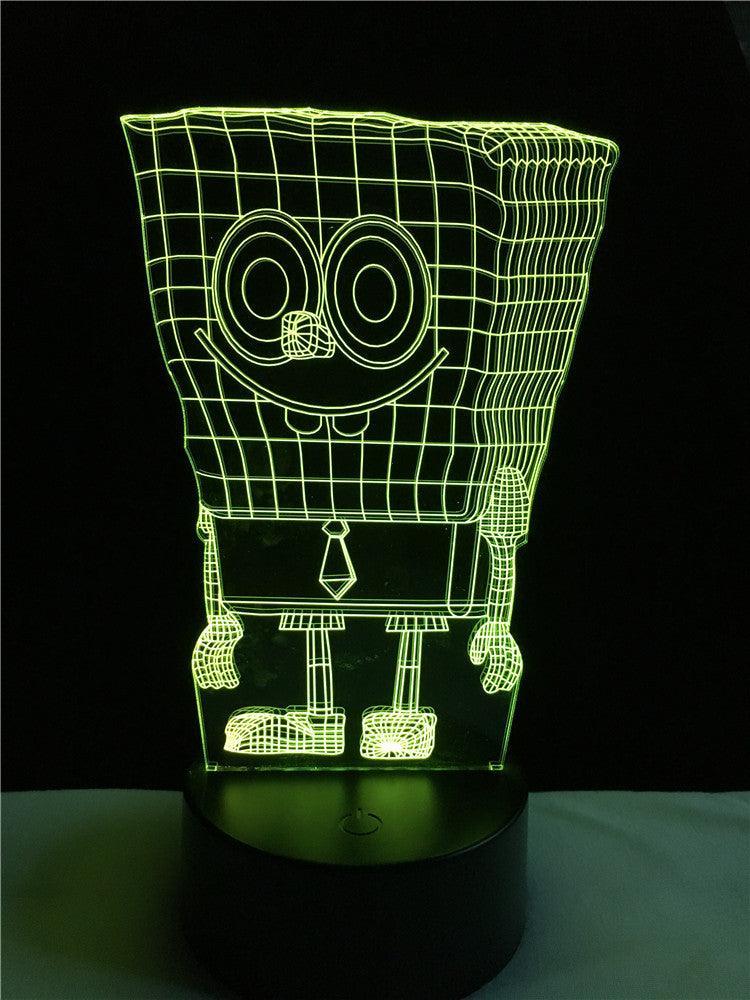 Sponge baby 3D colorful Nightlight lamp - 3D Optical Lamp