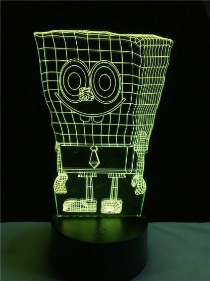 Sponge baby 3D colorful Nightlight lamp - 3D Optical Lamp