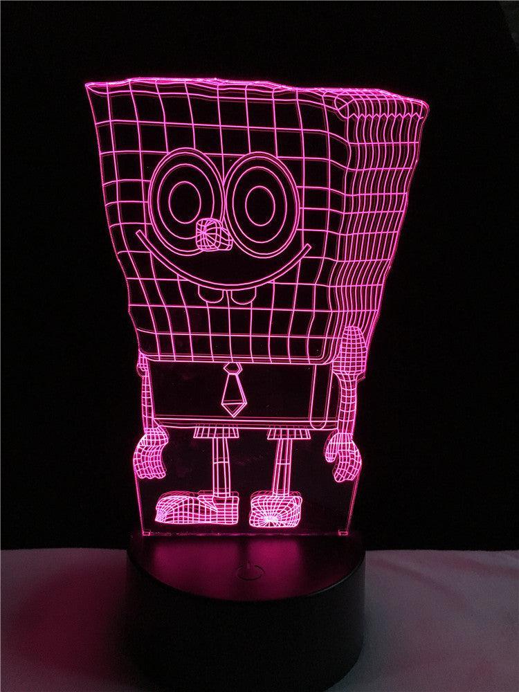 Sponge baby 3D colorful Nightlight lamp - 3D Optical Lamp