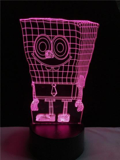 Sponge baby 3D colorful Nightlight lamp - 3D Optical Lamp