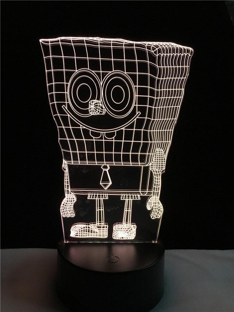 Sponge baby 3D colorful Nightlight lamp - 3D Optical Lamp