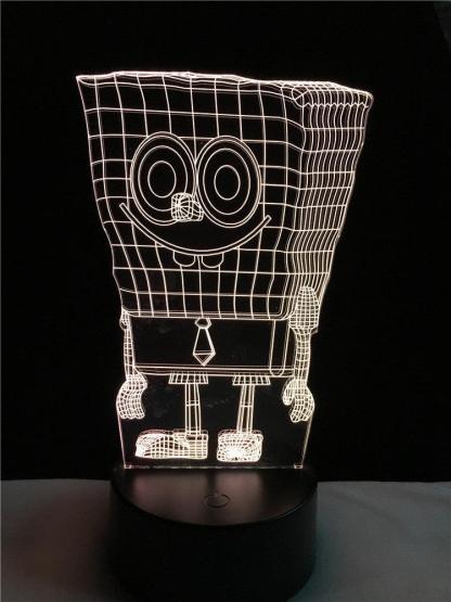 Sponge baby 3D colorful Nightlight lamp - 3D Optical Lamp