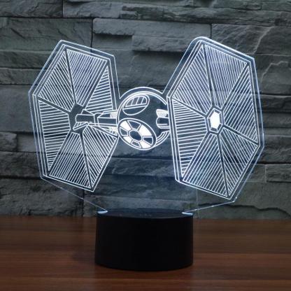 Star Wars Inspired Tie Fighter 3D Optical Illusion Lamp - 3D Optical Lamp