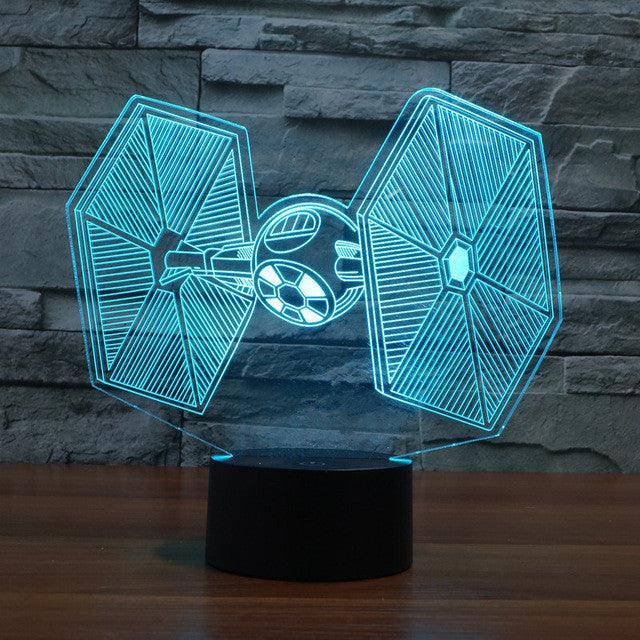 Star Wars Inspired Tie Fighter 3D Optical Illusion Lamp - 3D Optical Lamp