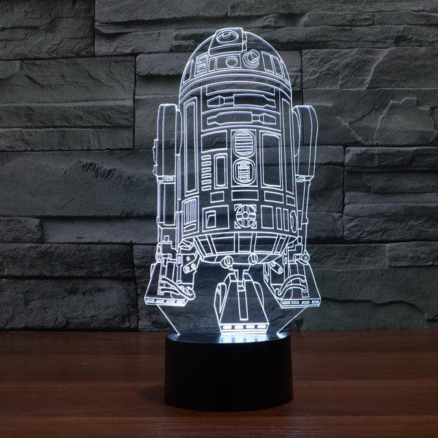 Star Wars Inspired R2-D2 3D Optical Illusion Lamp - 3D Optical Lamp