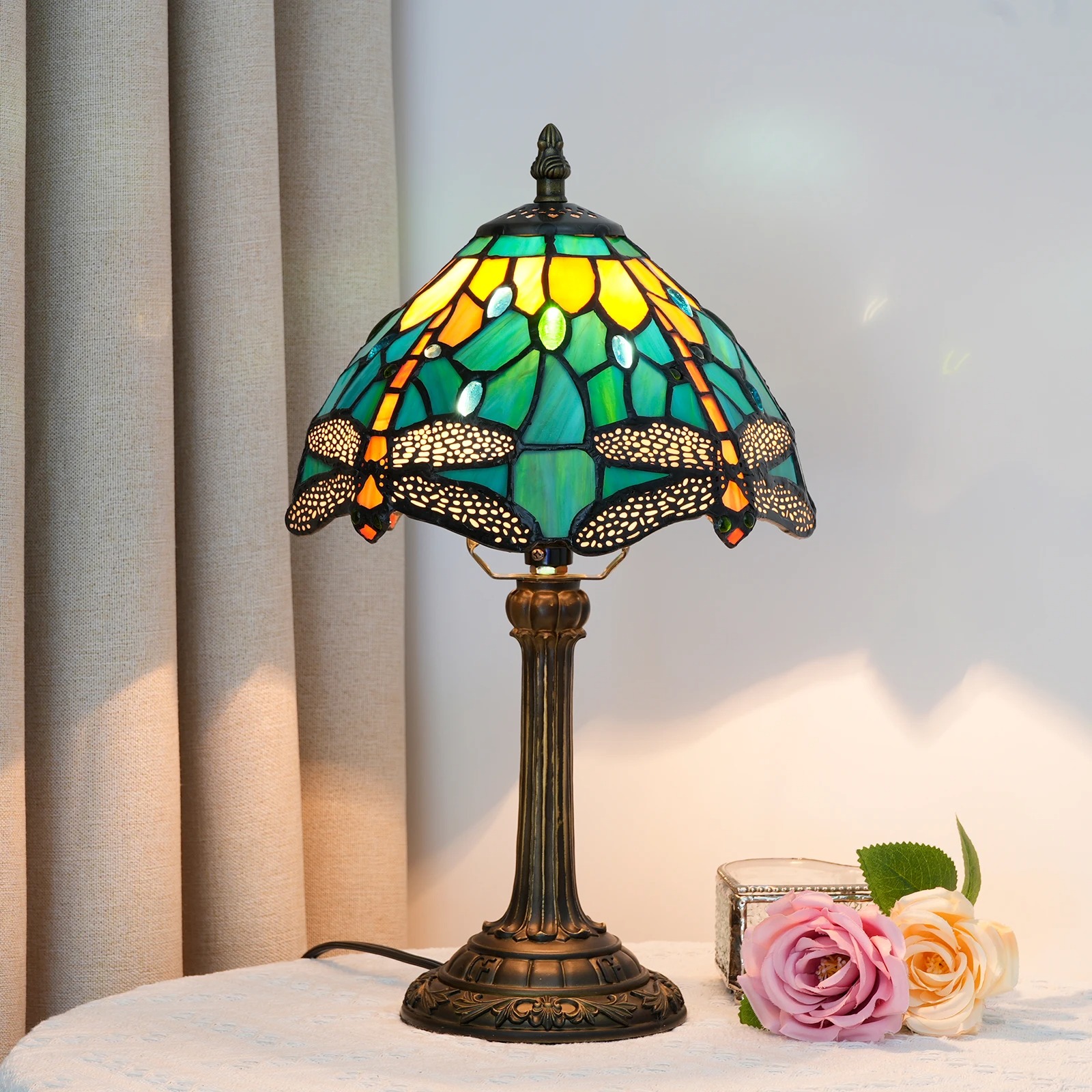 Style Stained Glass Lamp 8 inch Decor Bedroom