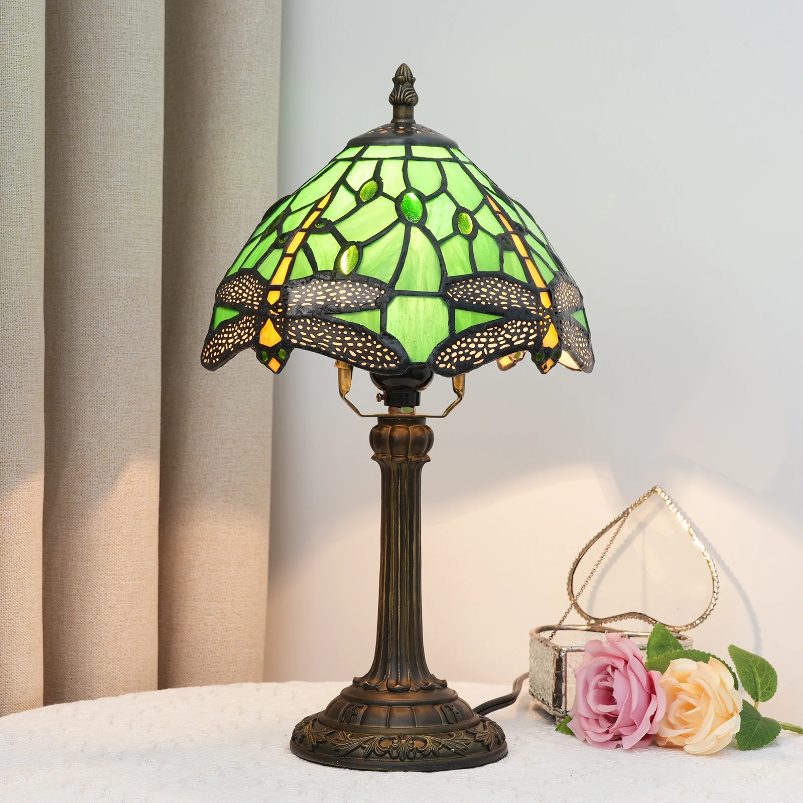 Style Stained Glass Lamp 8 inch Decor 