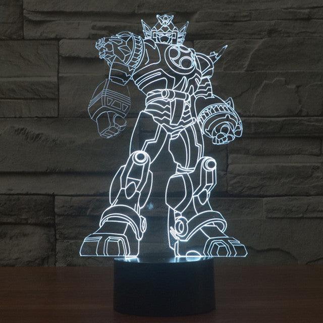 Might Morphin' Power Rangers Inspired Zord 3D Optical Illusion Lamp - 3D Optical Lamp