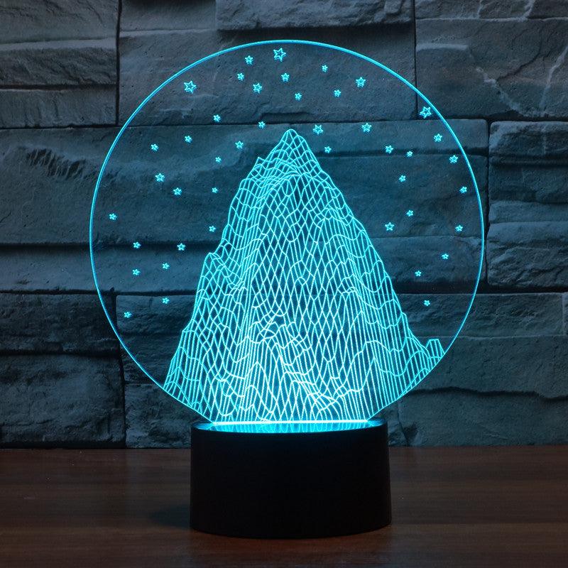 Snowy Mountain 3D Lamp – Multicolor LED Illusion Light-3D Optical Lamp