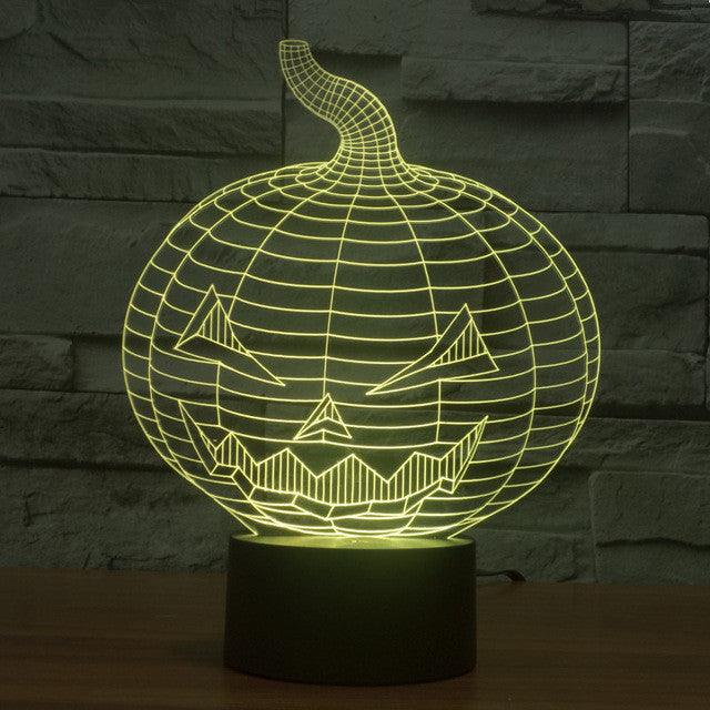 Carved Halloween Pumpkin 3D Optical Illusion Lamp-3D Optical Lamp