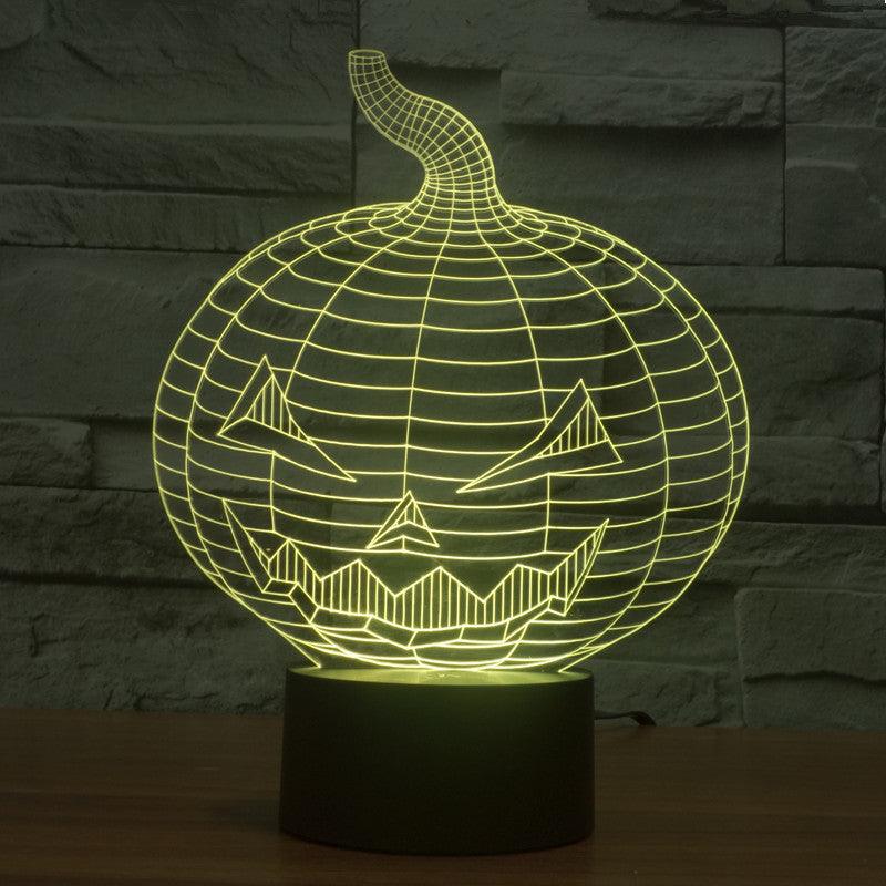 Carved Halloween Pumpkin 3D Optical Illusion Lamp-3D Optical Lamp