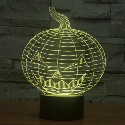 Carved Halloween Pumpkin 3D Optical Illusion Lamp-3D Optical Lamp