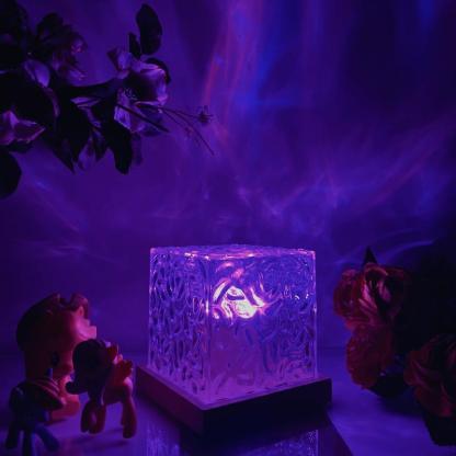Rotating Water Ripple Night Light Aura Lamp - 3D Optical Lamp