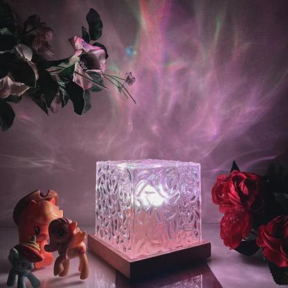 Rotating Water Ripple Night Light Aura Lamp - 3D Optical Lamp