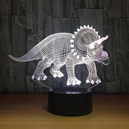 Triceratops 3D Optical Illusion Lamp - 3D Optical Lamp