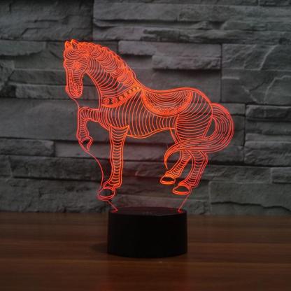 Charming Horse 3D Lamp – Elegant LED 3D Night Light-3D Optical Lamp