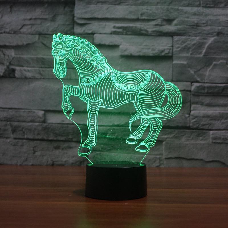 Charming Horse 3D Lamp – Elegant LED 3D Night Light-3D Optical Lamp