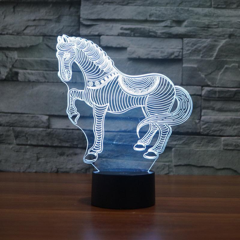 Charming Horse 3D Lamp – Elegant LED 3D Night Light-3D Optical Lamp