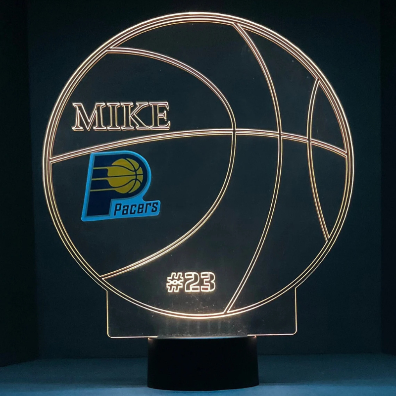 Indiana Pacers Light Up Basketball LED Sports Fan Lamp