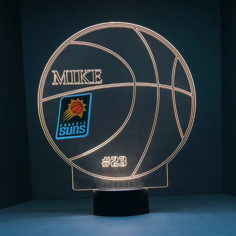 Personalized Phoenix Suns Light Up Basketball LED Sports Fan Lamp