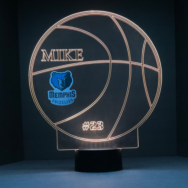 Memphis Grizzlies Light Up Basketball LED Sports Fan Lamp
