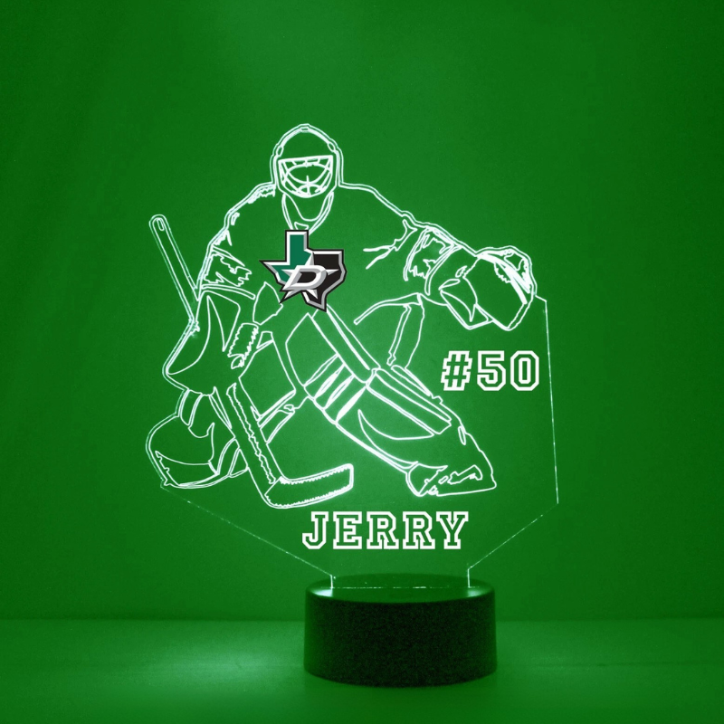 Personalized Dallas Stars Goalie Light Lamp