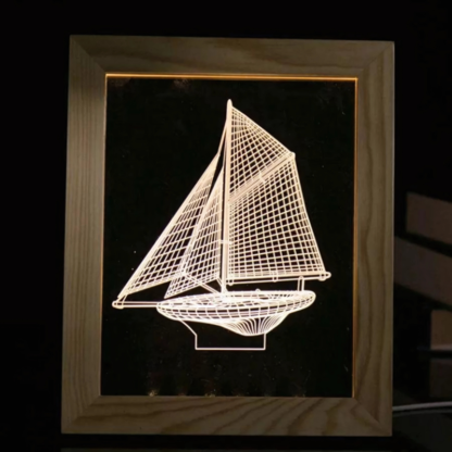 3D Sailboat Illusion Lamp-3D Optical Lamp
