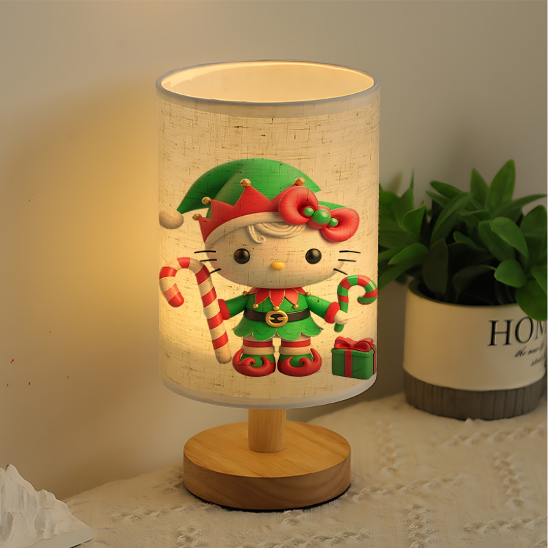 Holiday Cartoon Themed Linen Table Lamp