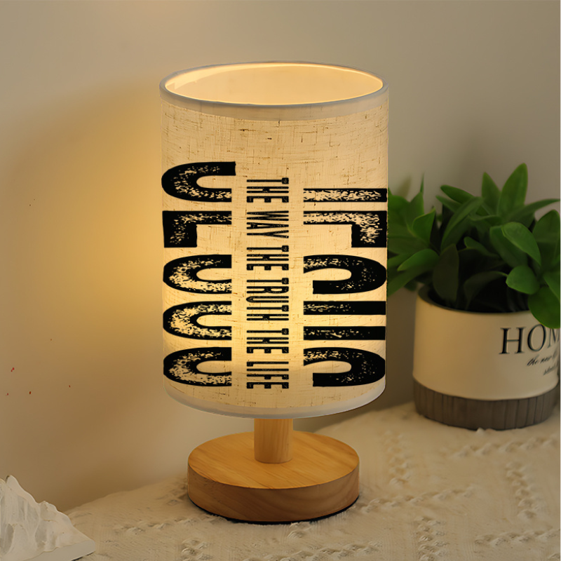 Faith The Way The Truth The Life Message Printed Linen Lamp