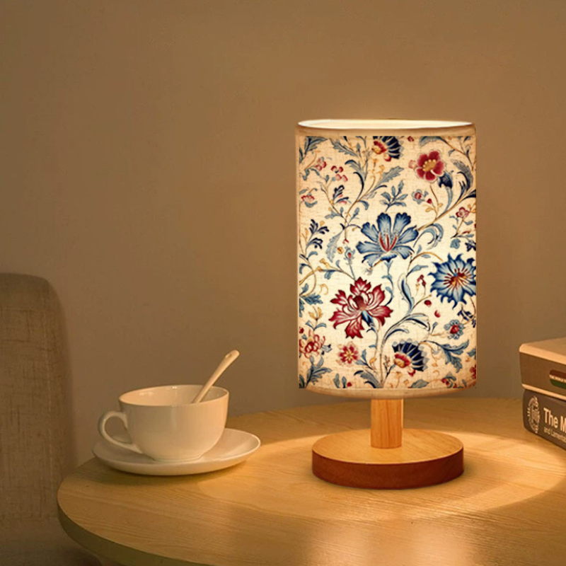 Vintage Botanical Print Linen Table Lamp