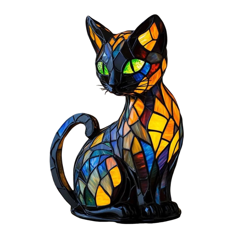 Stained Glass Cat Lamp-3D Optical Lamp