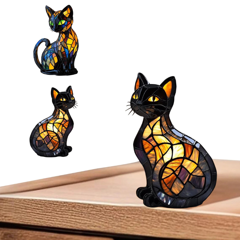 Stained Glass Cat Lamp-3D Optical Lamp