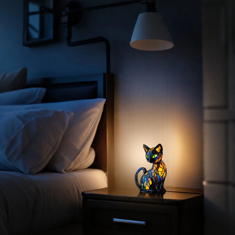 Stained Glass Cat Lamp-3D Optical Lamp