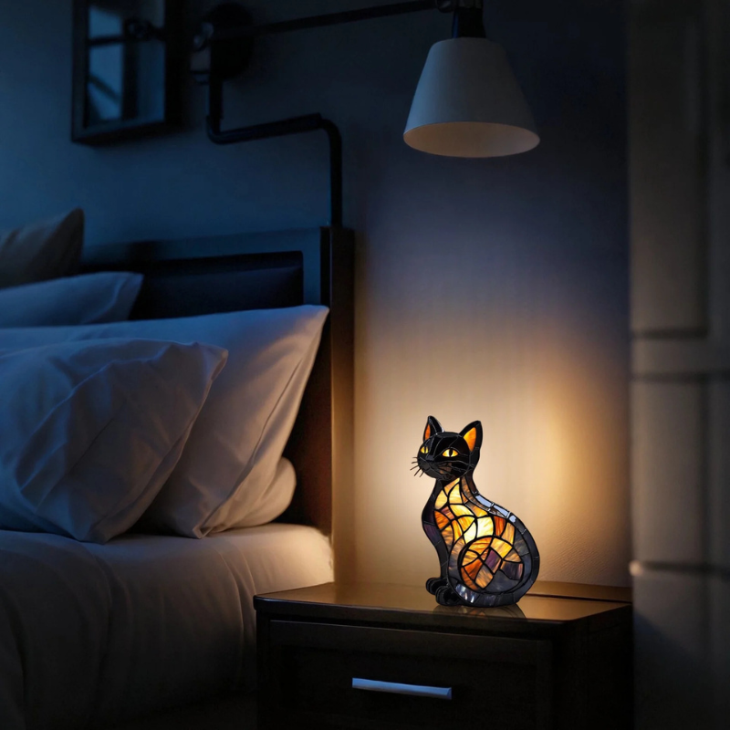 Stained Glass Cat Lamp-3D Optical Lamp