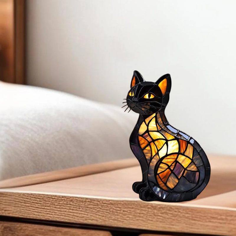 Stained Glass Cat Lamp-3D Optical Lamp
