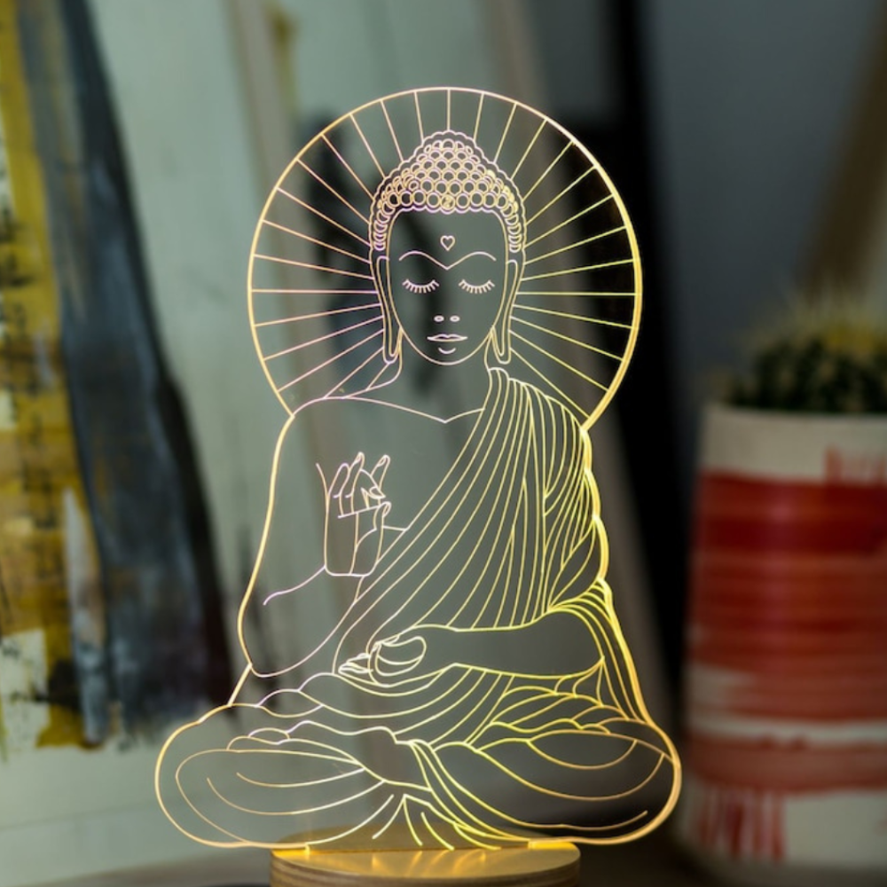 Buddha Themed Illusion LED Lamp-3D Optical Lamp