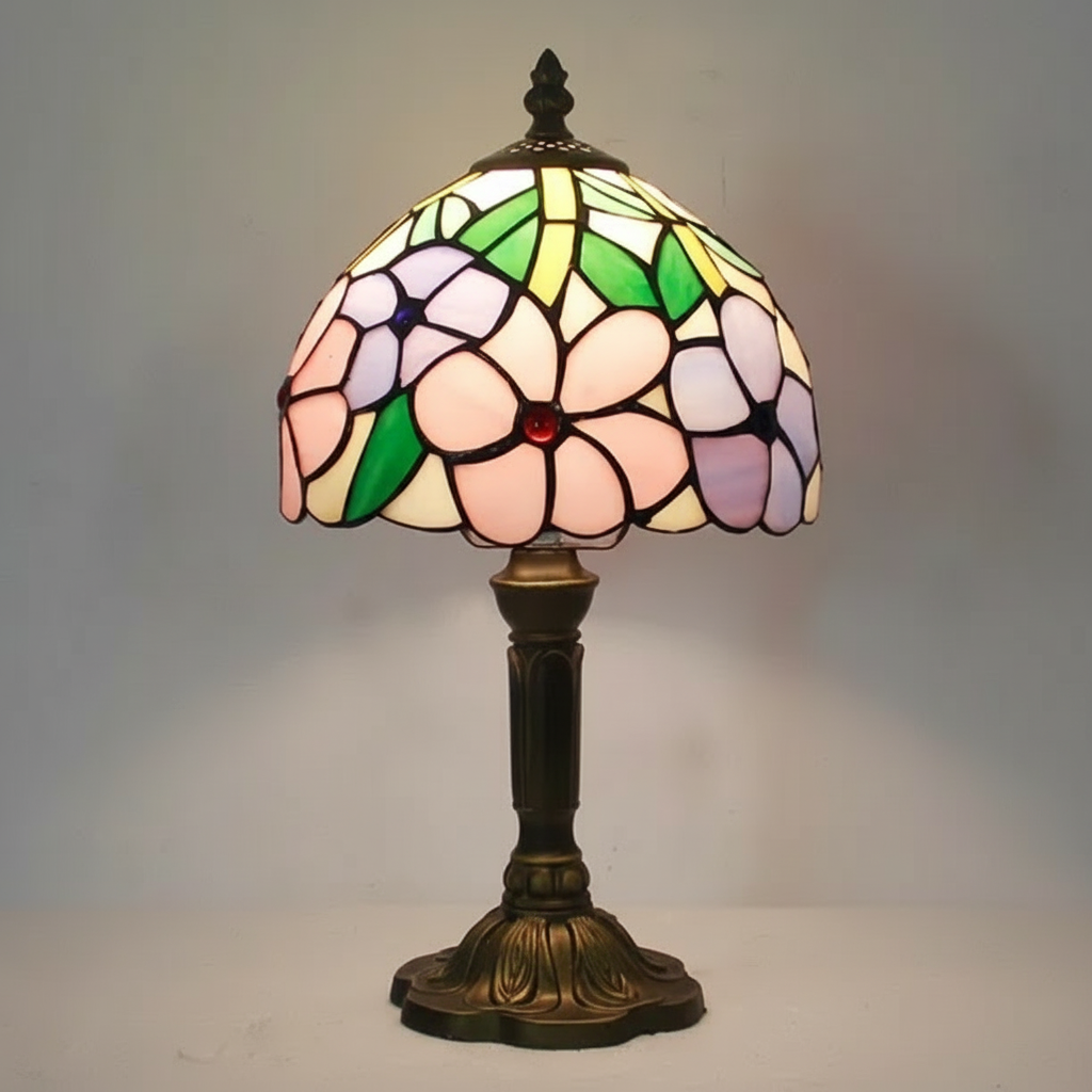 Vintage Tiffany Stained Glass Table Lamp