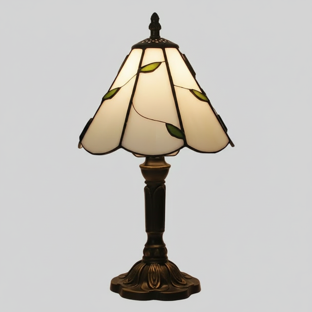 Vintage Tiffany Table Lamp Stained Glass Desk Light