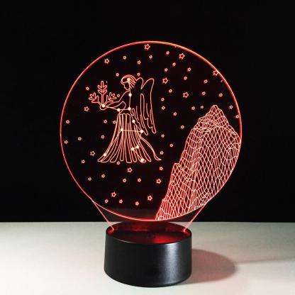 Virgo Horoscope 3D Optical Illusion Lamp - 3D Optical Lamp