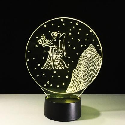 Virgo Horoscope 3D Optical Illusion Lamp - 3D Optical Lamp
