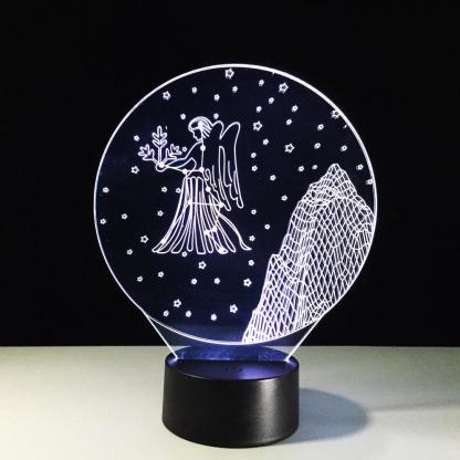 Virgo Horoscope 3D Optical Illusion Lamp - 3D Optical Lamp