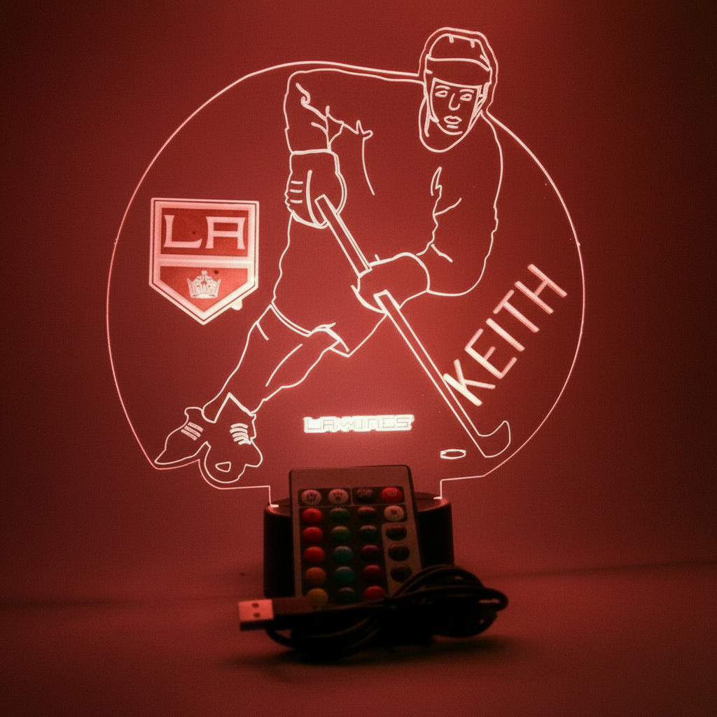 Los Angeles Kings Custom Hockey Player LED Acrylic Lamp