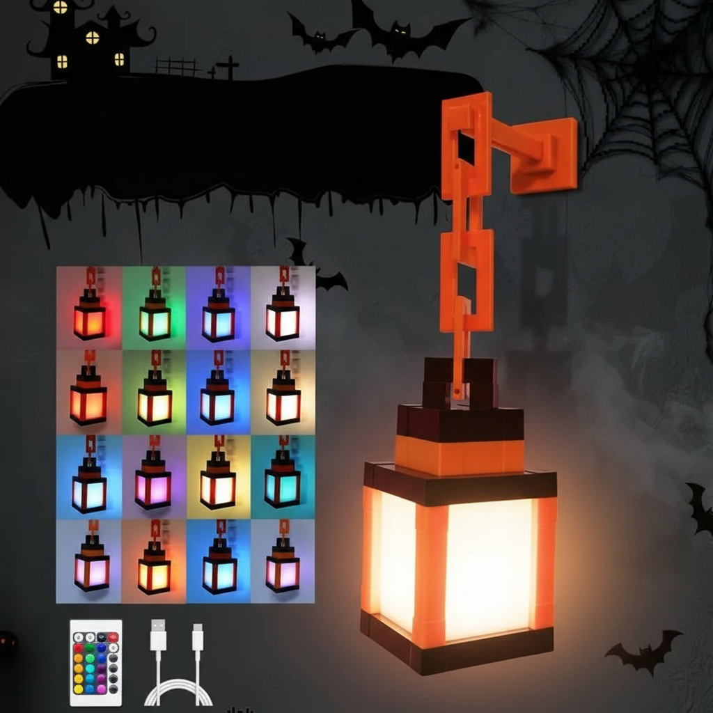 RGB Pixel Lantern Wall Lamp With Remote Control And 16 Color LED Lighting