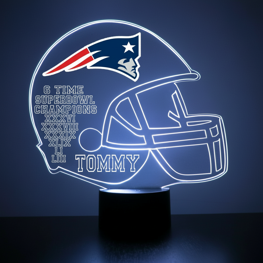 New England Patriots Light, Personalized FREE, NFL Football LED Sports Fan Lamp