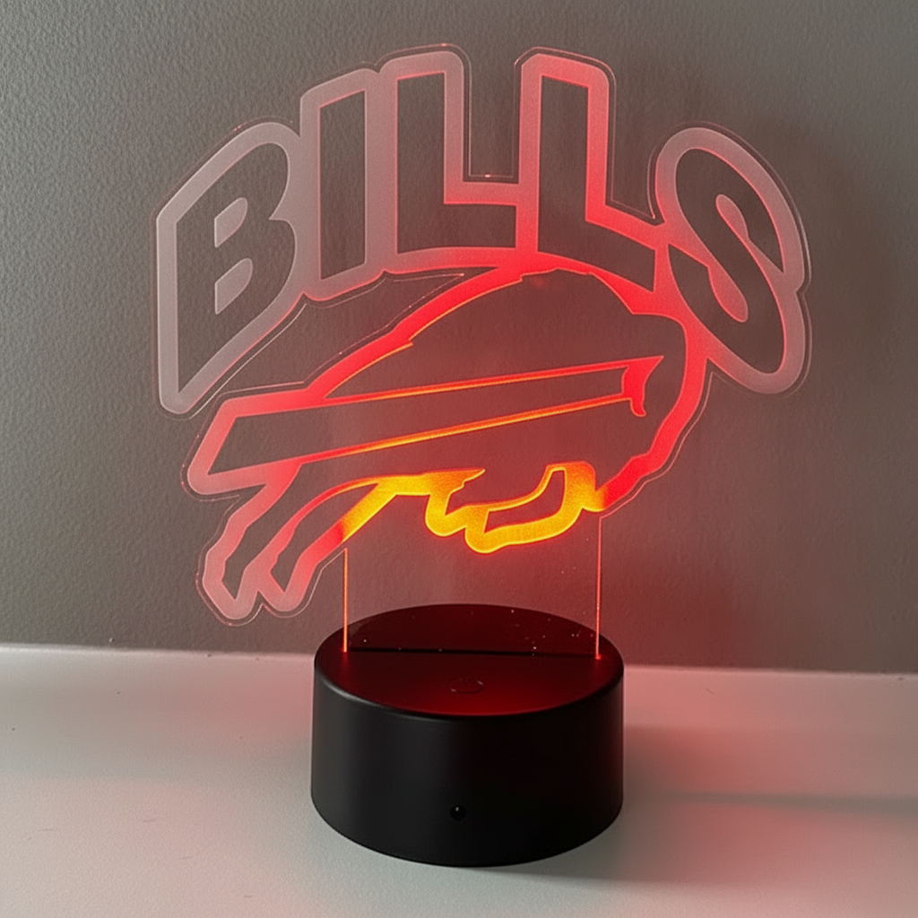 Buffalo Bills 16 Color Custom Order LED Acrylic Light