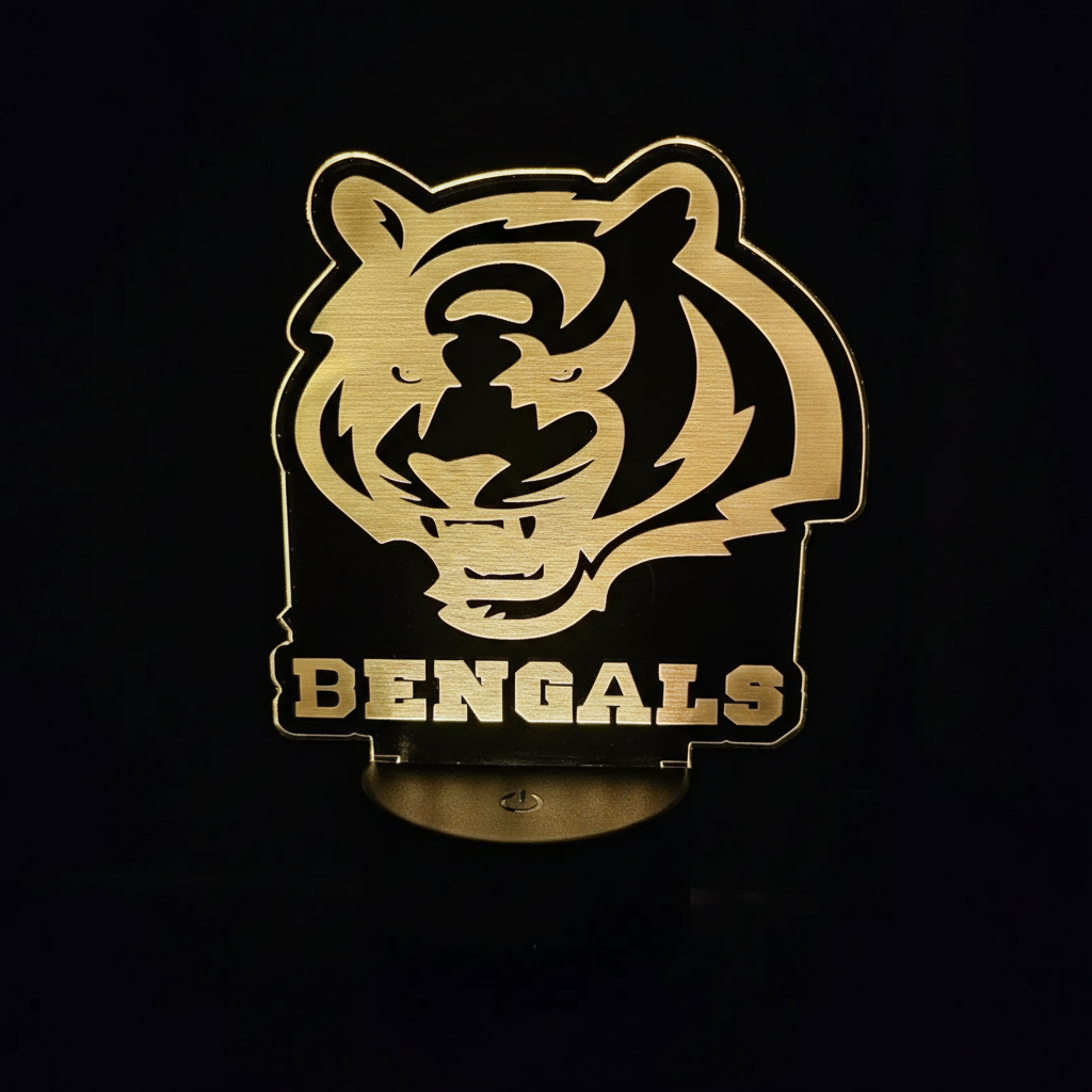 Cincinnati Bengals 3D LED Night Light 16 Color Changing Acrylic Decor W/Remote
