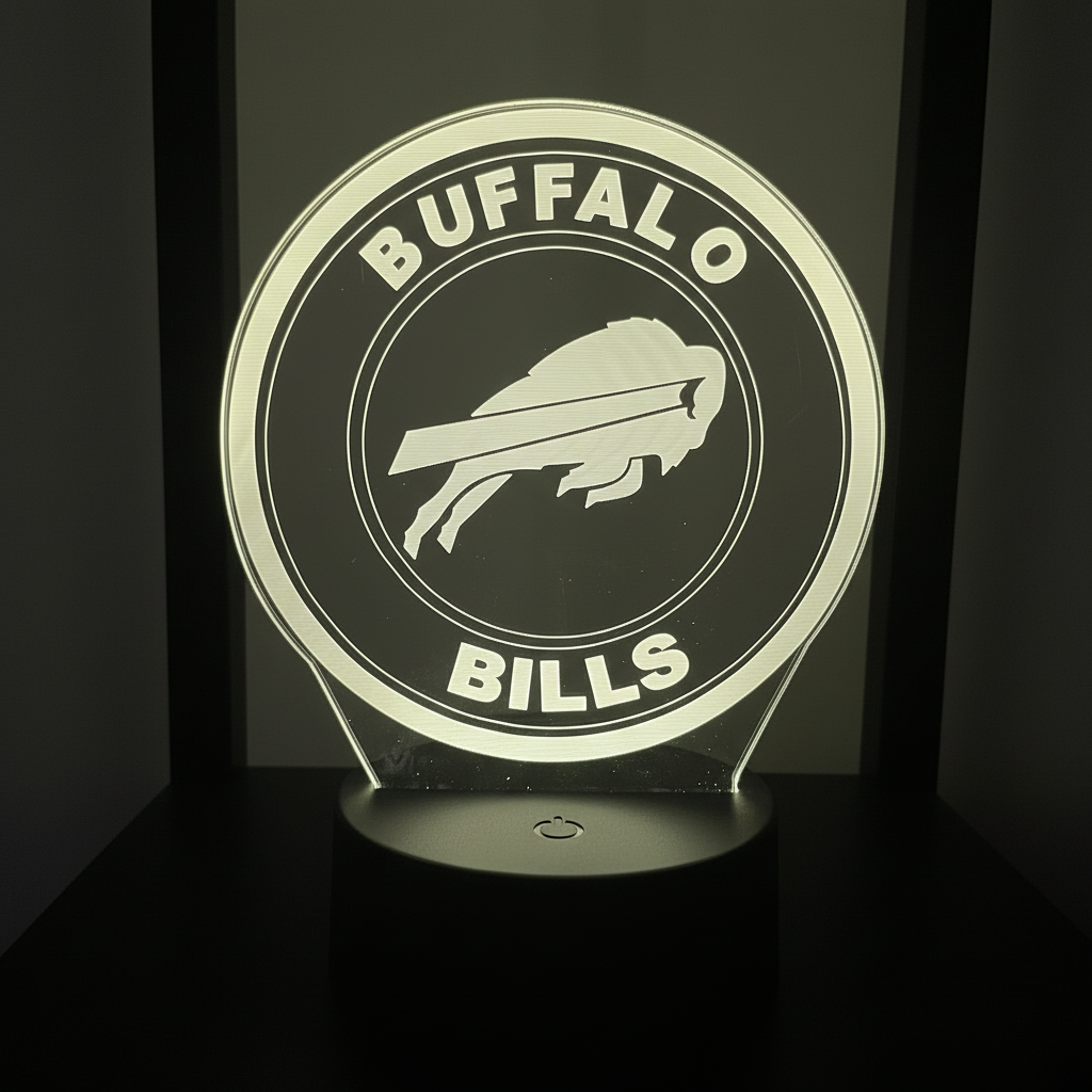 Buffalo Bills LED Lamp: Sports Fan Night Light, Team Logo Desk Decor